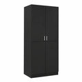Armoire, avec rangement, 80 x 52 x 180 cm, coloris noir, pour la chambre
