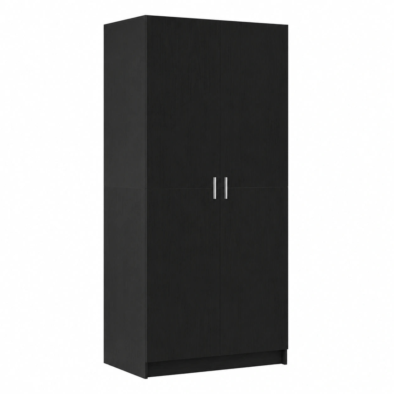 Armoire, avec rangement, avec portes, en chêne, coloris noir, 80 x 50,5 x 180 cm, pour la chambre