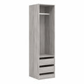Armoire, modulable, avec rangement, avec tiroirs, 50 x 50 x 200 cm, coloris gris, pour la chambre