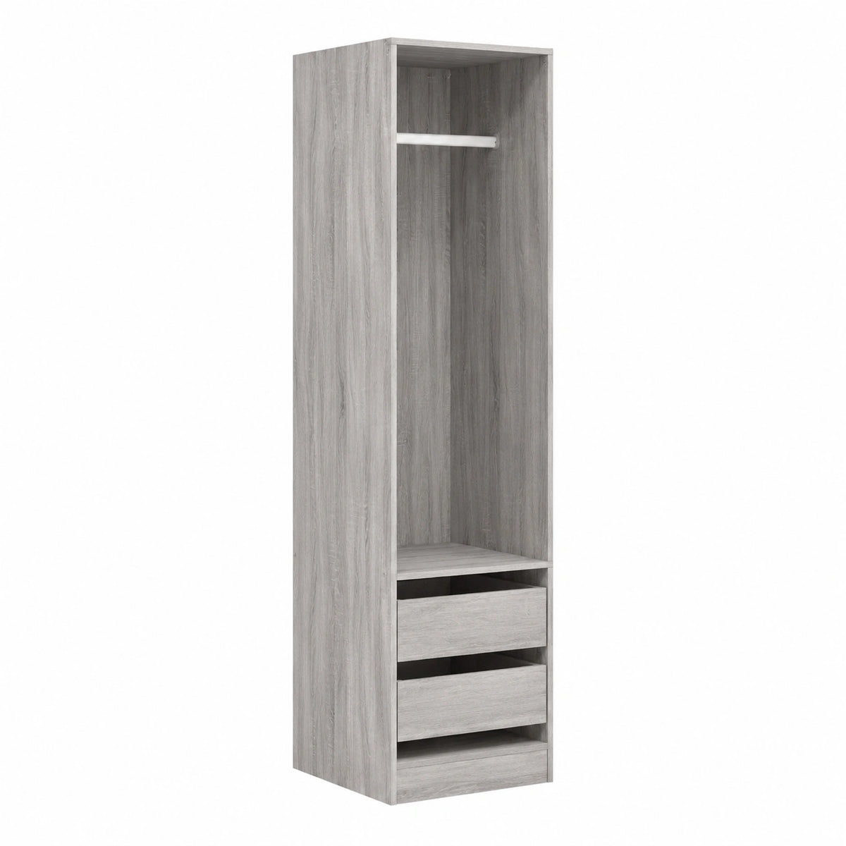 Armoire, modulable, avec rangement, avec tiroirs, 50 x 50 x 200 cm, coloris gris, pour la chambre