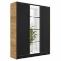Armoire, 156,4 x 205 x 39 cm, coloris noir, pour la chambre