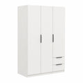 Armoire, avec tiroirs, avec portes, coloris blanc, 119,4 x 51,1 x 203 cm, pour la chambre