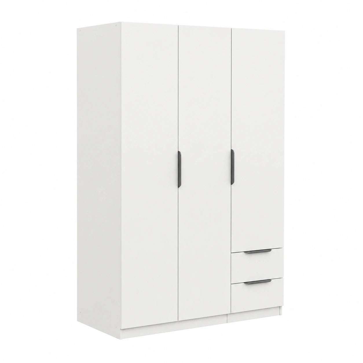 Armoire, avec tiroirs, avec portes, coloris blanc, 119,4 x 51,1 x 203 cm, pour la chambre