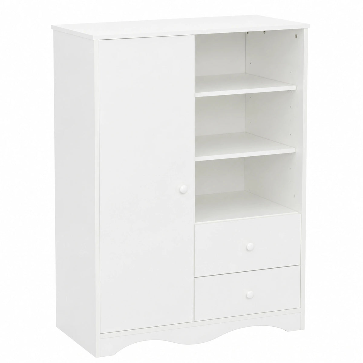 Armoire, avec rangement, avec tiroirs, avec étagères, coloris blanc, pour la chambre