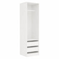 Armoire, avec tiroirs, 50 x 50 x 200 cm, coloris blanc et naturel, pour la chambre