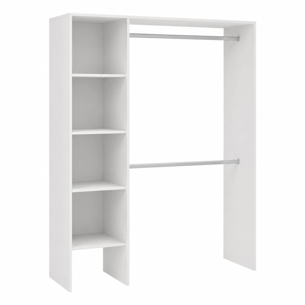 Armoire, avec étagères, coloris blanc, 110 x 40 cm, pour la chambre