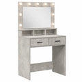 Armoire, avec rangement, avec tiroirs, avec éclairage LED, coloris gris, 79 x 41 x 135 cm, pour la chambre