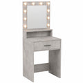 Armoire, avec tiroirs, avec éclairage LED, coloris gris, 50 x 41 x 135 cm, pour la chambre