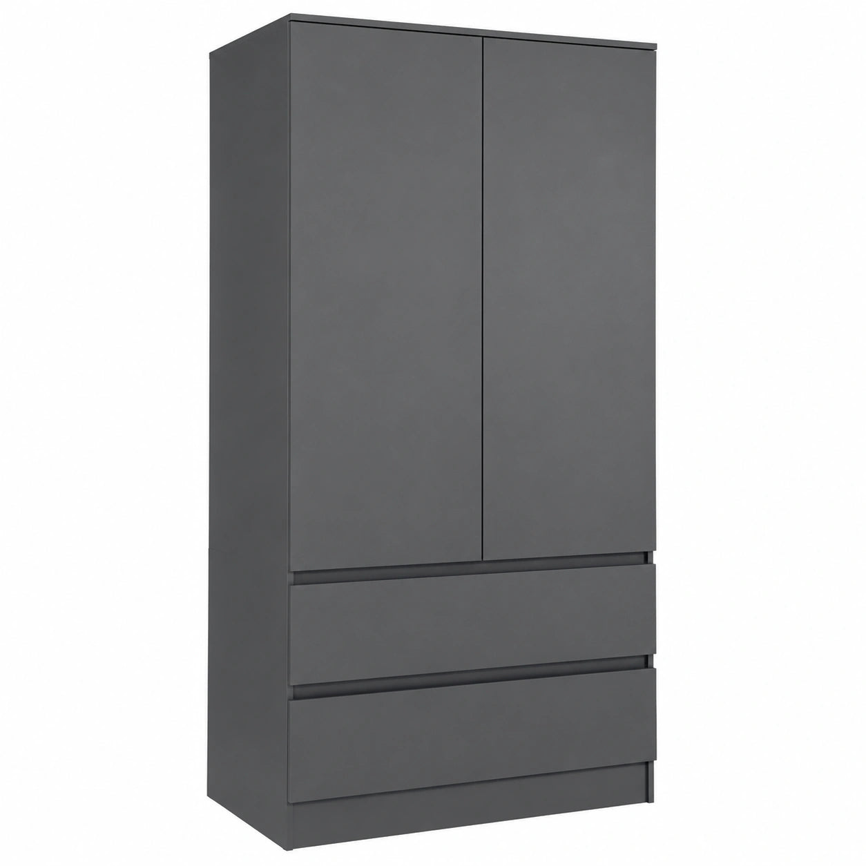 Armoire, avec rangement, avec tiroirs, 180 x 90 x 50 cm, coloris anthracite, pour la chambre