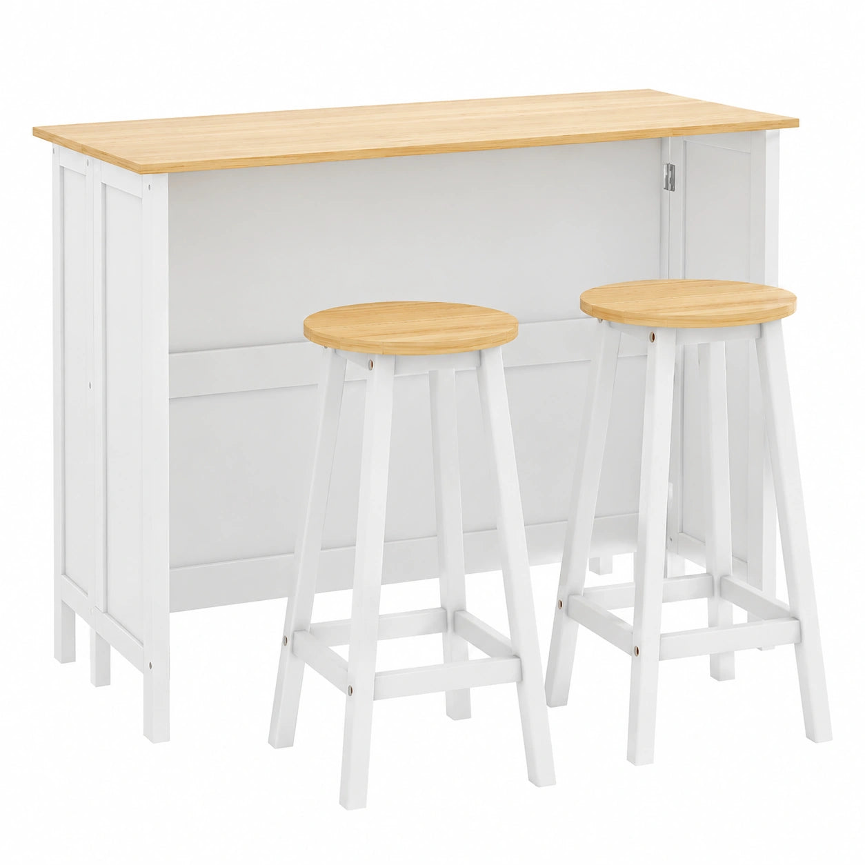 Armoire, avec 2 tabourets, pliable, avec rangement, coloris blanc, pour la chambre