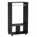 Armoire, sur roulettes, coloris noir, pour la chambre