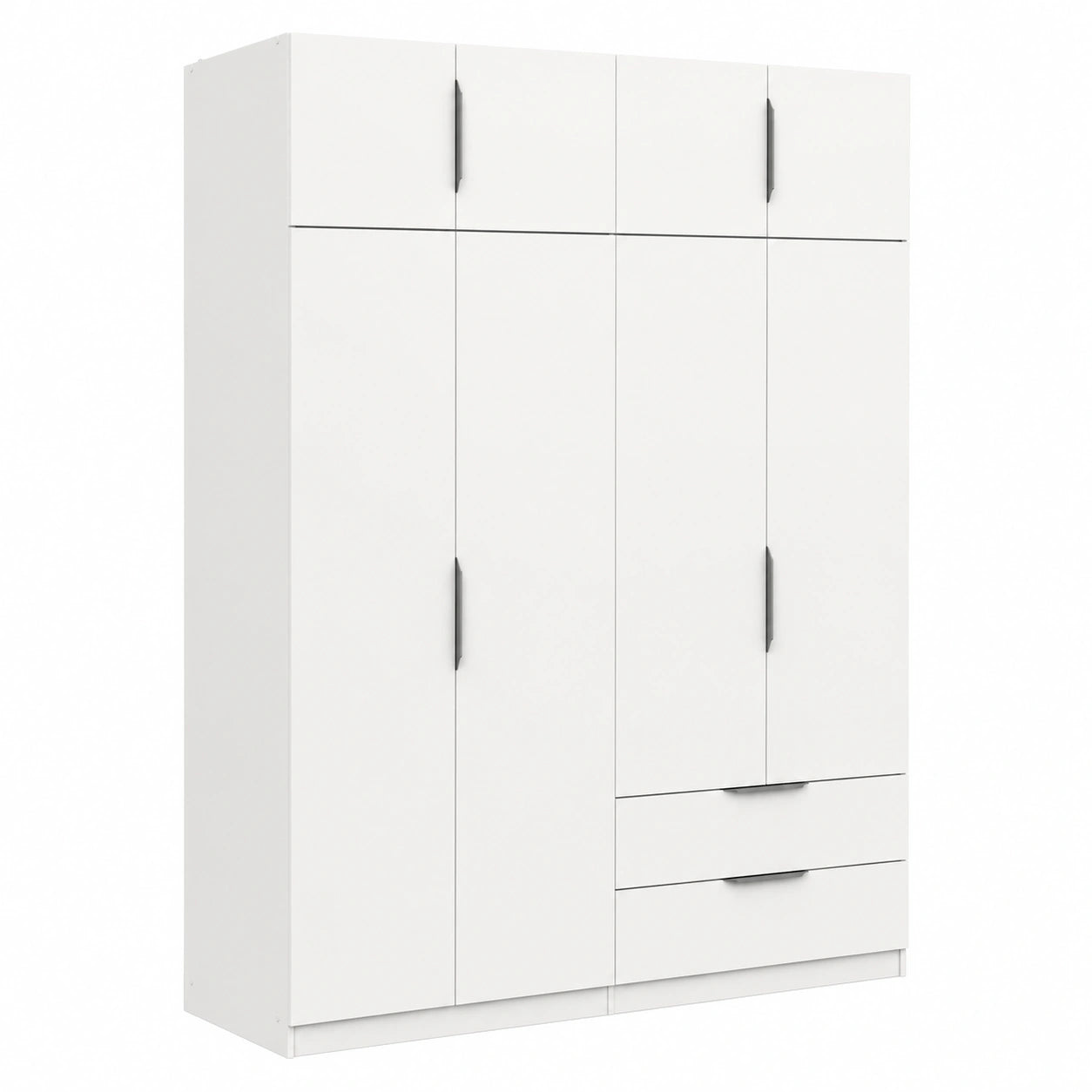 Armoire, avec tiroirs, avec portes, coloris blanc, 157,3 x 51,1 x 203 cm, pour la chambre