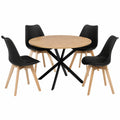Table à manger, avec 4 chaises, coloris noir, pour la salle à manger