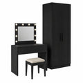 Armoire, avec rangement, avec tiroirs, avec prise intégrée, coloris noir, 83 x 40 x 70 cm, pour la chambre