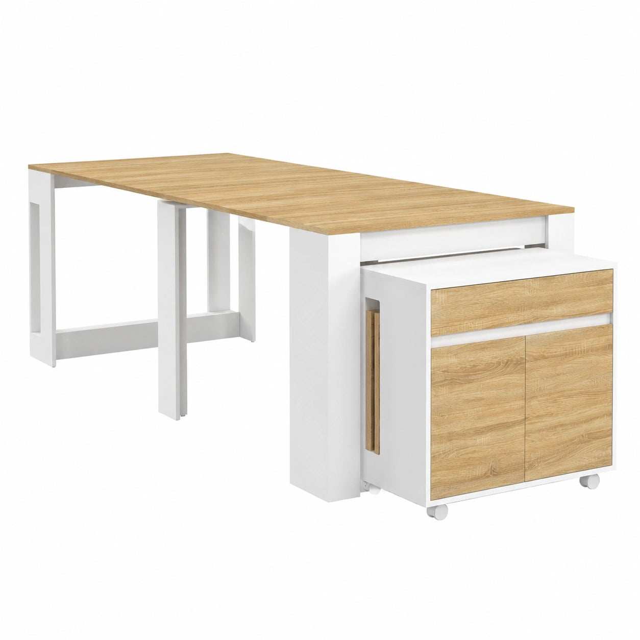 Buffet, extensible, coloris blanc, pour la salle à manger ou le salon