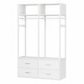 Armoire, avec rangement, avec tiroirs, coloris blanc, 100 x 43 x 185 cm, pour la chambre