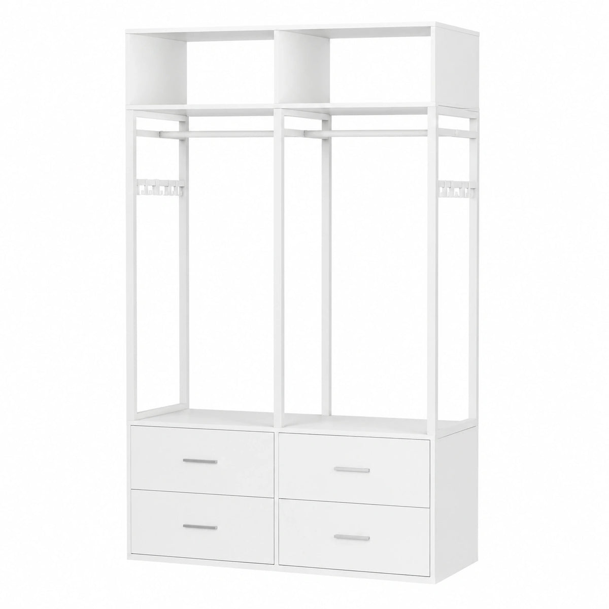 Armoire, avec rangement, avec tiroirs, coloris blanc, 100 x 43 x 185 cm, pour la chambre