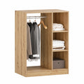 Armoire, avec rangement, avec étagères, en chêne et métal, 77 x 48 x 102 cm, pour la chambre